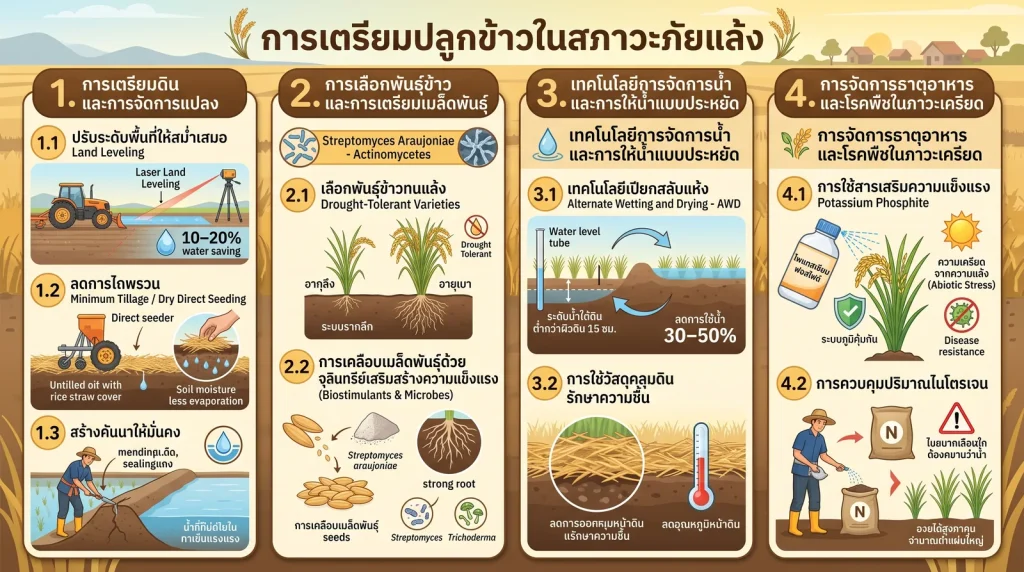 การเตรียมปลูกข้าวในสภาวะภัยแล้ง